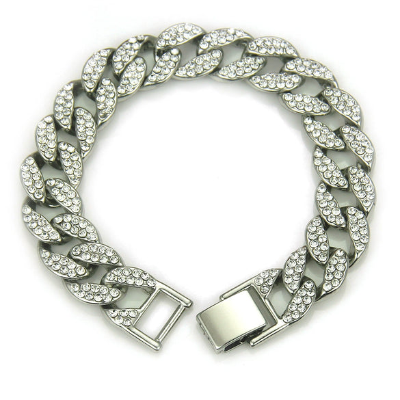 Alloy Hiphop Geometric Diamond Men's Bracelet Jewelry