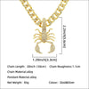 Alloy Hiphop Geometric Diamond Scorpion Pendant Cuban Chain Necklace