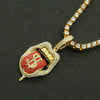 Alloy Hiphop Geometric Diamond Threedimensional Dollar Tongue Pendant Cuban Chain Necklace