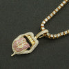 Alloy Hiphop Geometric Diamond Threedimensional Dollar Tongue Pendant Cuban Chain Necklace