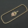Alloy Hiphop Geometric Diamond Threedimensional Dollar Tongue Pendant Cuban Chain Necklace