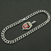 Alloy Hiphop Geometric Diamond Threedimensional Dollar Tongue Pendant Cuban Chain Necklace