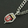 Alloy Hiphop Geometric Diamond Threedimensional Dollar Tongue Pendant Cuban Chain Necklace