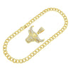 Alloy Hiphop Geometric Diamondencrusted Cow's Head Pendant Cuban Chain Necklace