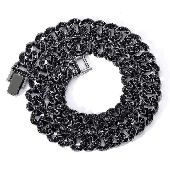Alloy Hiphop Men's Cuban Chain Diamond Necklace