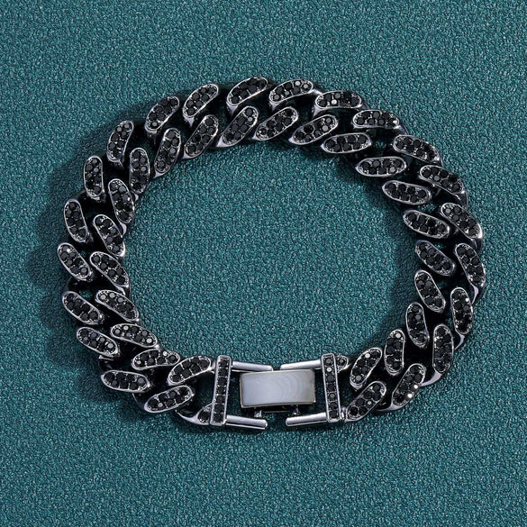 Alloy Hiphop Men's Cuban Chain Diamond Necklace