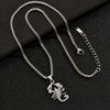 Alloy Hiphop Scorpion Zodiac Animals Pendant Necklace With Square Pearl Chain Electroplated Jewelry Unisex