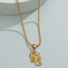 Alloy Hiphop Scorpion Zodiac Animals Pendant Necklace With Square Pearl Chain Electroplated Jewelry Unisex