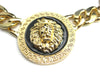 Alloy Hiphop Style Animals Zodiac Fuel Injection Lion Head Pendant Necklace With Snake Bone Chain