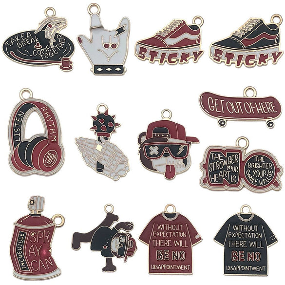 Alloy Hiphop Style Dripping Oil Totem Pendant Key Chain Bag Accessories