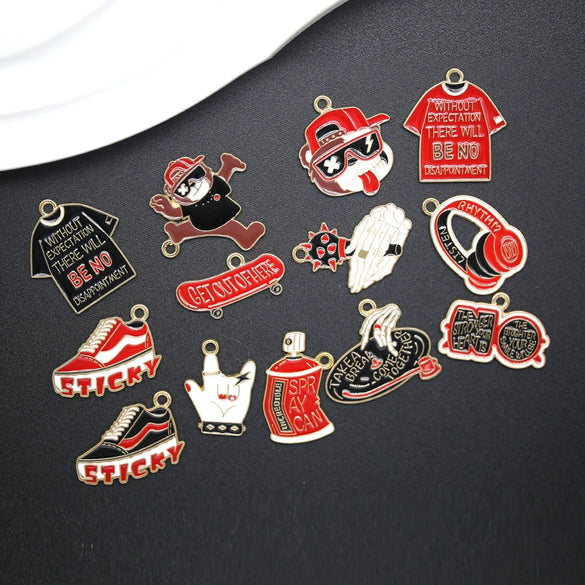 Alloy Hiphop Style Dripping Oil Totem Pendant Key Chain Bag Accessories