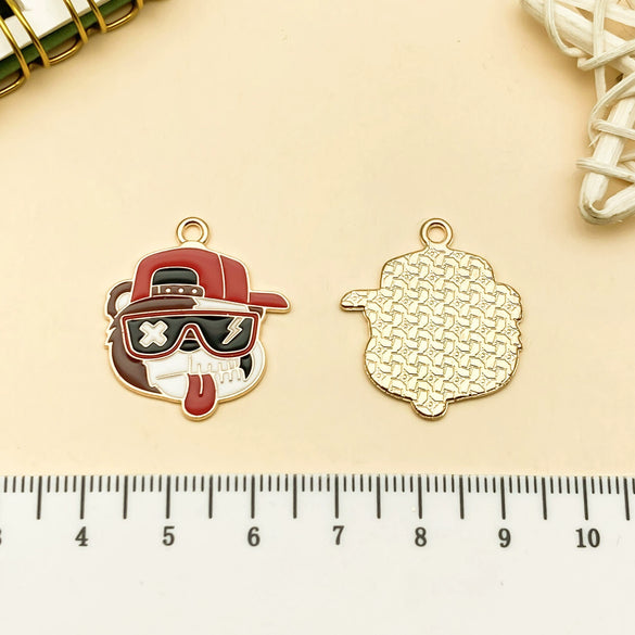 Alloy Hiphop Style Dripping Oil Totem Pendant Key Chain Bag Accessories