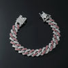 Alloy Hiphop Style Geometric Diamond Cuban Chain Bracelet For Men And Women