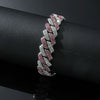 Alloy Hiphop Style Geometric Diamond Cuban Chain Bracelet For Men And Women
