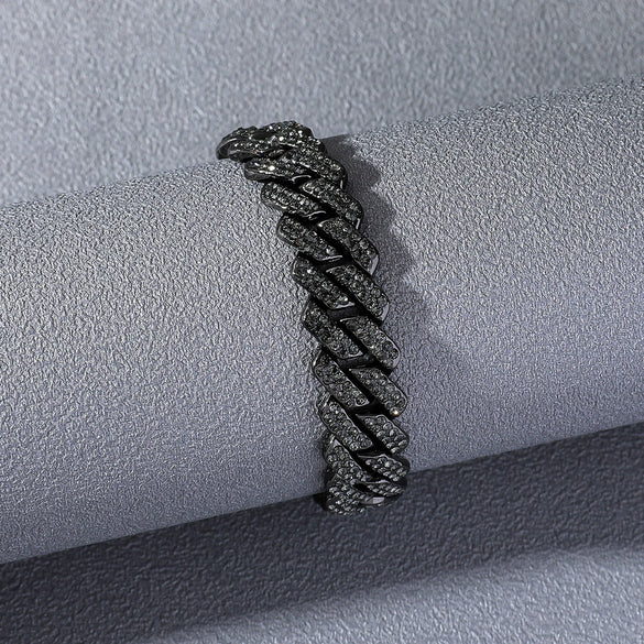 Alloy Hiphop Style Geometric Diamond Cuban Chain Bracelet For Men