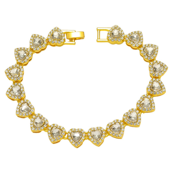 Alloy Hiphop Style Geometric Heart Stitching Electroplated Unisex Bracelet
