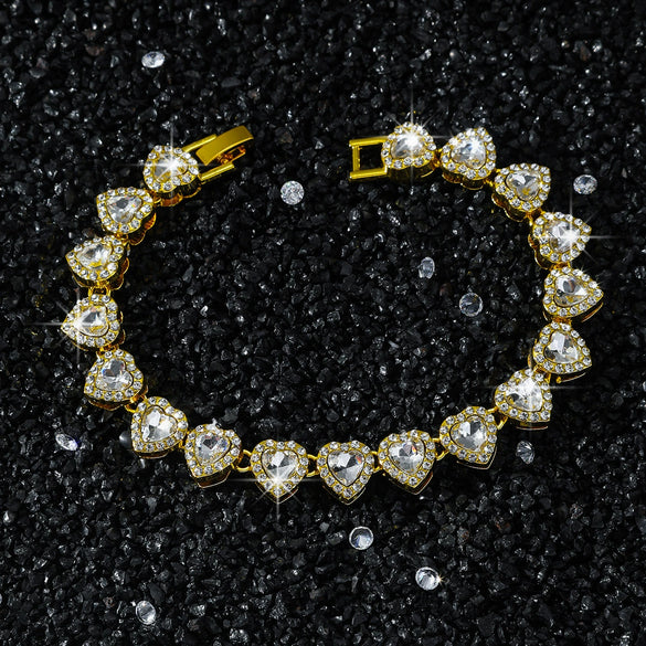 Alloy Hiphop Style Geometric Heart Stitching Electroplated Unisex Bracelet
