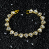 Alloy Hiphop Style Geometric Heart Stitching Electroplated Unisex Bracelet