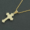 Alloy Hiphop Threedimensional Diamond Cross Pendant Necklace