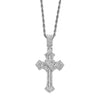 Alloy Hiphop Threedimensional Diamond Cross Pendant Necklace
