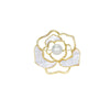 Alloy Hollow Camellia Animal Shaped Pearl Brooch With Electroplating Natural Style Fashion Accessory For Women