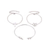 Alloy Hollow Cat And Leaf Threepiece Bracelet For Women With Electroplating