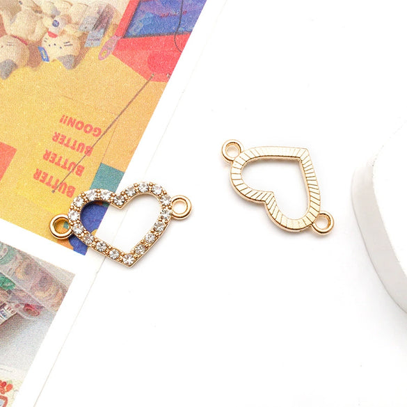 Alloy Hollow Heart And English Letter Jewelry Pendant With Electroplating For Valentine's Day Accessories