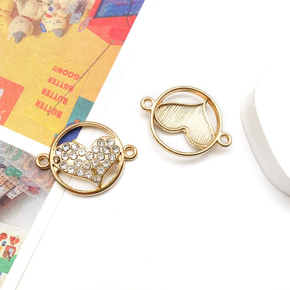 Alloy Hollow Heart And English Letter Jewelry Pendant With Electroplating For Valentine's Day Accessories