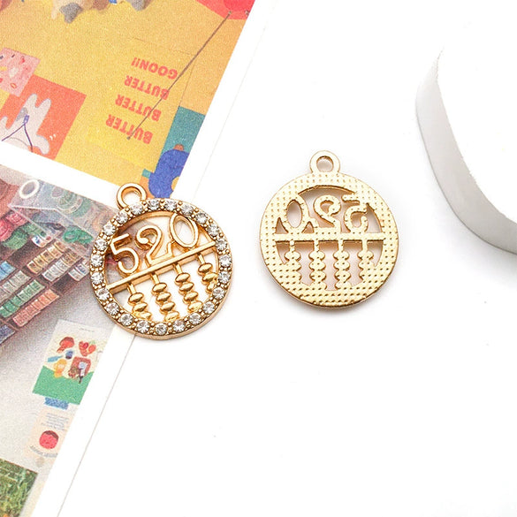 Alloy Hollow Heart And English Letter Jewelry Pendant With Electroplating For Valentine's Day Accessories