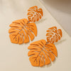 Alloy Hollow Leaf Geometric Flower Electroplated Women's Earrings