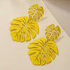 Alloy Hollow Leaf Geometric Flower Electroplated Women's Earrings