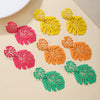 Alloy Hollow Leaf Geometric Flower Electroplated Women's Earrings