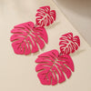 Alloy Hollow Leaf Geometric Flower Electroplated Women's Earrings