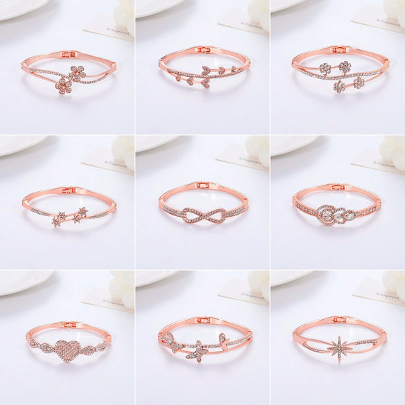 Alloy Hollow Love Geometric Electroplated Bracelet Fashion Temperament Watch Accessories