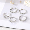 Alloy Hollow Love Style Geometric Ring Set