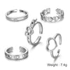 Alloy Hollow Love Style Geometric Ring Set