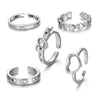 Alloy Hollow Love Style Geometric Ring Set