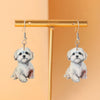 Alloy Hollow Puppy Pendant Earrings For Women Electroplated Animal Style