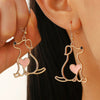 Alloy Hollow Puppy Pendant Earrings For Women Electroplated Animal Style