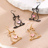 Alloy Hollow Puppy Pendant Earrings For Women Electroplated Animal Style