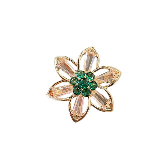 Alloy Hollowout Flower Brooch For Women With Electroplating Treatment