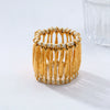 Alloy Hollowout Woven Elastic Ladies Bracelet With Geometric Style And Electroplating