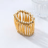 Alloy Hollowout Woven Elastic Ladies Bracelet With Geometric Style And Electroplating