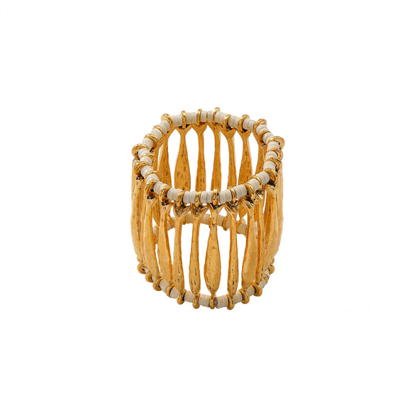 Alloy Hollowout Woven Elastic Ladies Bracelet With Geometric Style And Electroplating