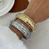Alloy Honeycomb Hammer Pattern Bracelet With Electroplating Design