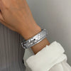 Alloy Honeycomb Hammer Pattern Bracelet With Electroplating Design