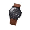 Alloy Imitation Leather Ordinary Glass Mirror Round Dial Men's Leisure Quartz Watch Set