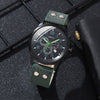 Alloy Imitation Leather Ordinary Glass Mirror Round Dial Men's Leisure Quartz Watch Set