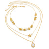 Alloy Imitation Pearl Beaded Niche Style Animal And Geometric Pattern Electroplated Starfish Clavicle Necklace For Women