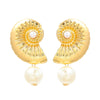 Alloy Imitation Pearl Conch Earrings Women's Geometric Style Electroplated Jewelry